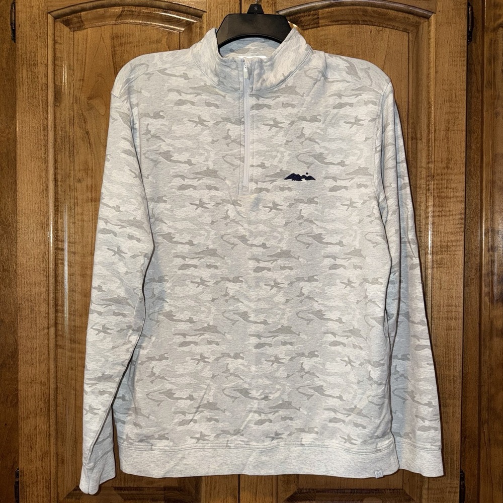 MEN'S TASC PERFORMANCE CLOUD 1/4 ZIP PULLOVER SIZE M GRAY CAMO Bamboo